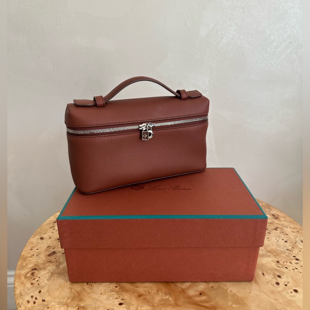 NWT Loro Piana L19 Extra Pocket Bag Pouch. Brown/Kammel.